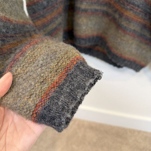 Vintage Legend Classic Sweater Mens XL Gray Genuine Shetland Wool Stripe 90s Y2K - Picture 3 of 12